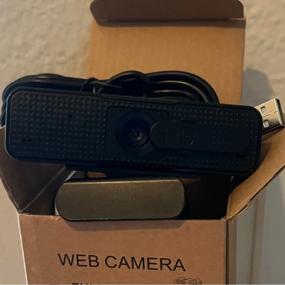 HD Black Webcam with Adjustable Stand